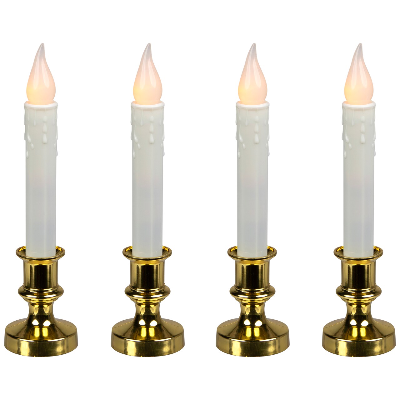 Northlight Frosted LED Flickering Window Candles with Timer - 8.5" - Set of 4